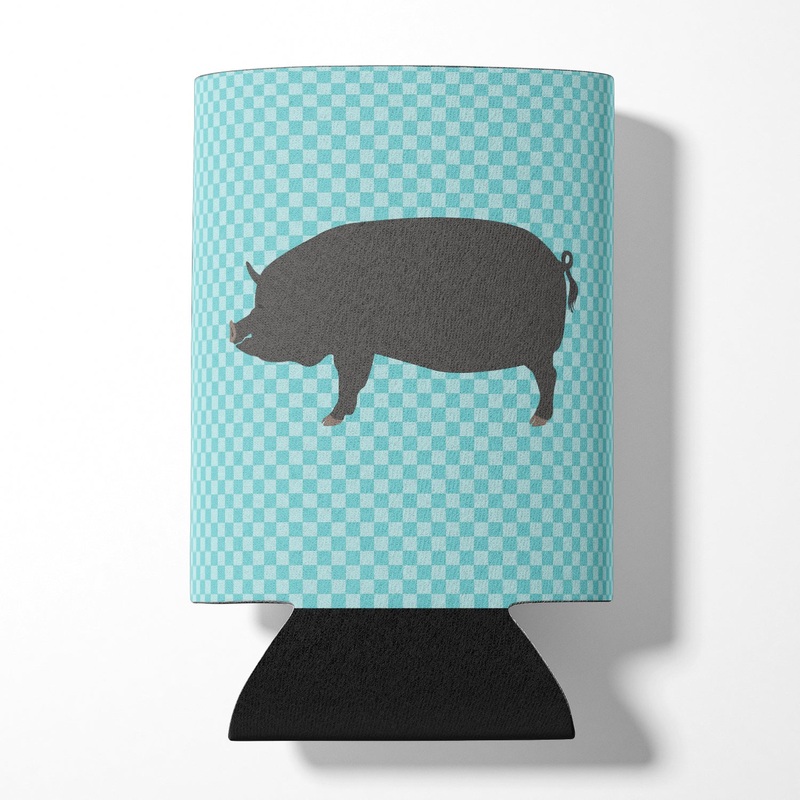 Berkshire Pig Blue Check Can or Bottle Hugger BB8107CC