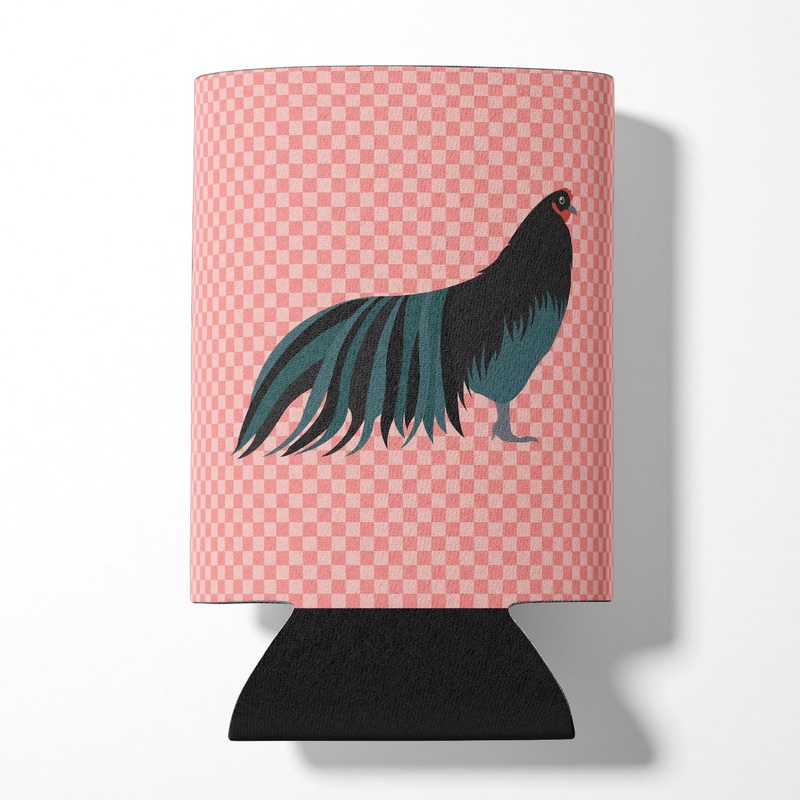 Sumatra Chicken Pink Check Can or Bottle Hugger BB7833CC