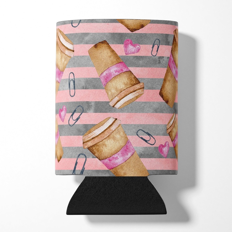 Watercolor Coffee and Paper Clips Can or Bottle Hugger BB7538CC