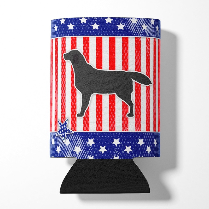 USA Patriotic Black Labrador Retriever Can or Bottle Hugger BB3308CC