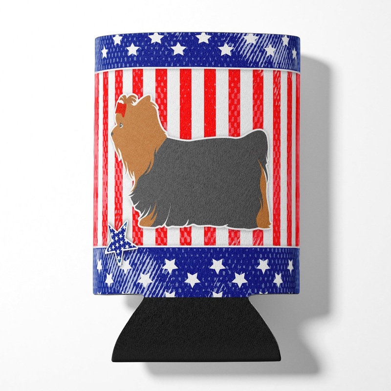 USA Patriotic Yorkshire Terrier Yorkie Can or Bottle Hugger BB3334CC