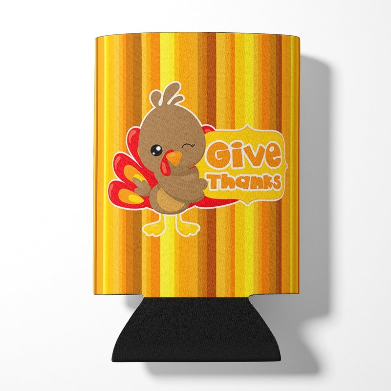 Thanksgiving Turkey Give Thanks Can or Bottle Hugger BB7115CC