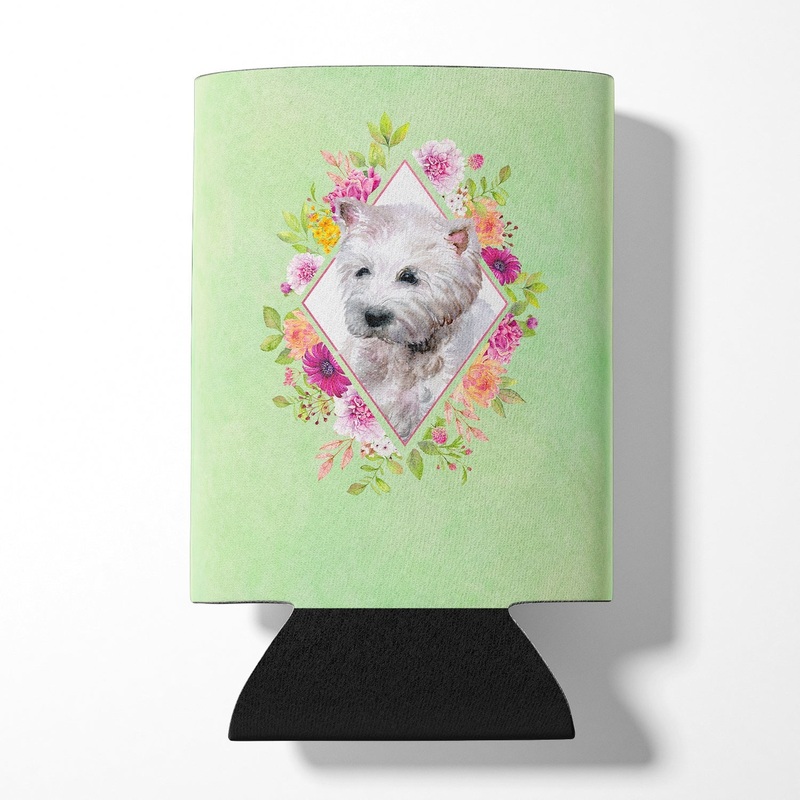 West Highland White Terrier Green Flowers Can or Bottle Hugger CK4353CC