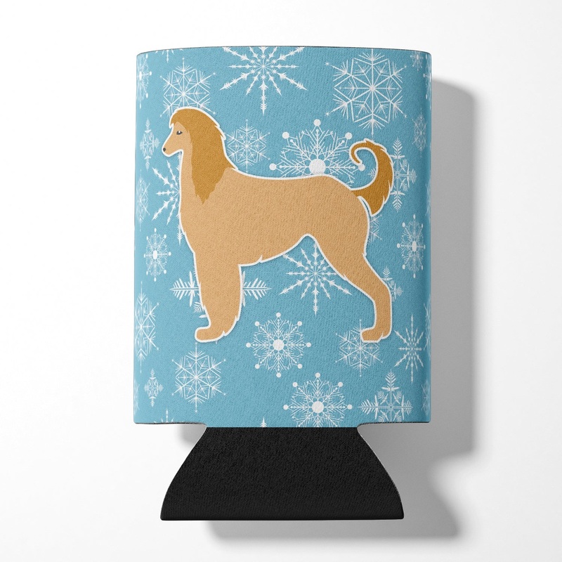 Winter Snowflake Afghan Hound Can or Bottle Hugger BB3506CC