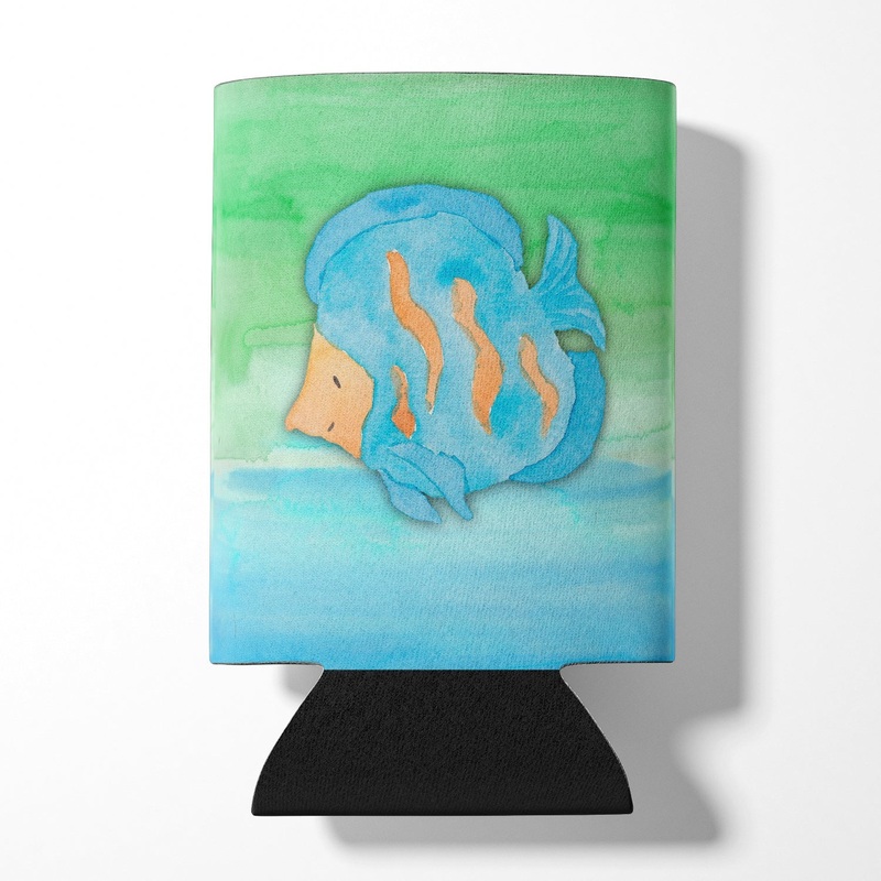 Blue Fish Watercolor Can or Bottle Hugger BB7419CC