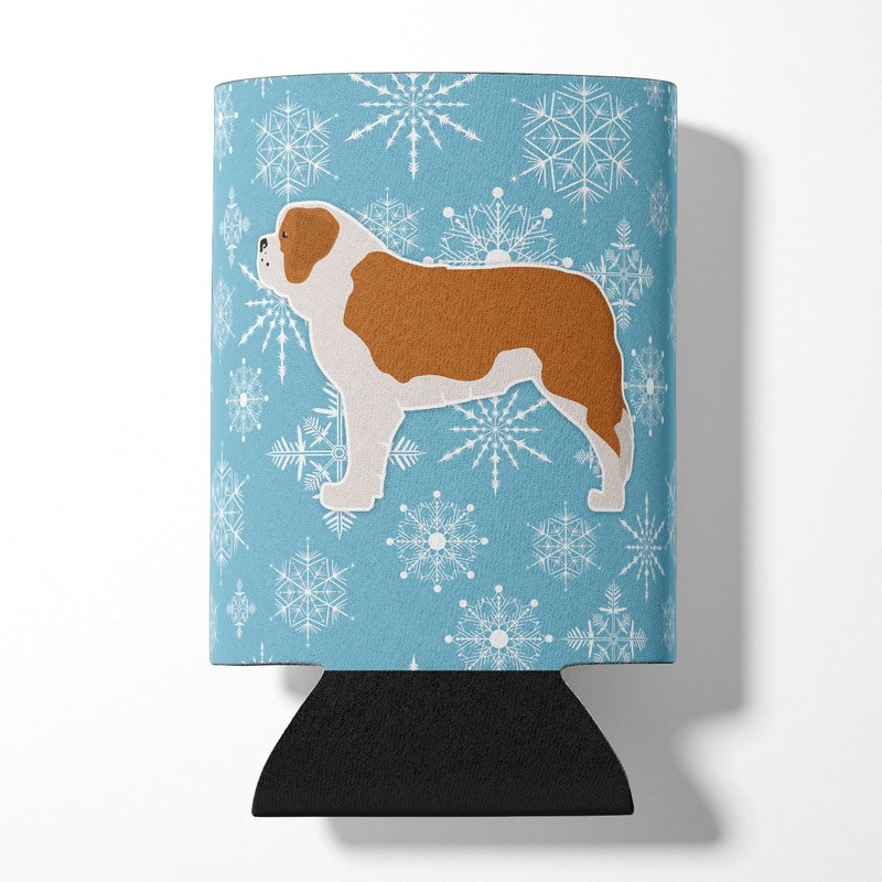Winter Snowflake Saint Bernard Can or Bottle Hugger BB3576CC