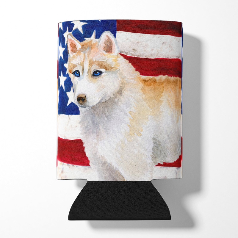 Siberian Husky Patriotic Can or Bottle Hugger BB9655CC