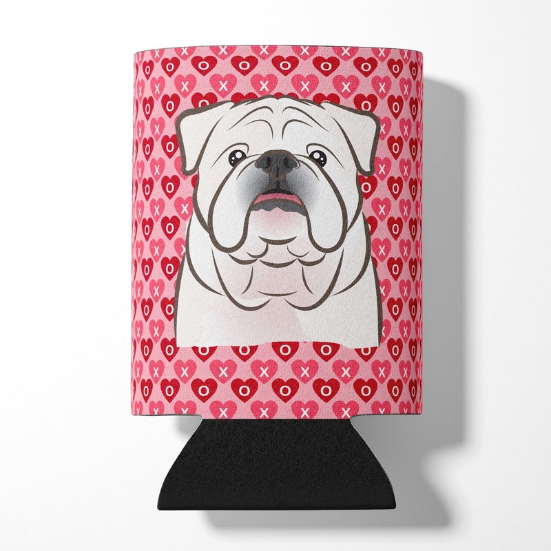 White English Bulldog  Hearts Can or Bottle Hugger BB5290CC