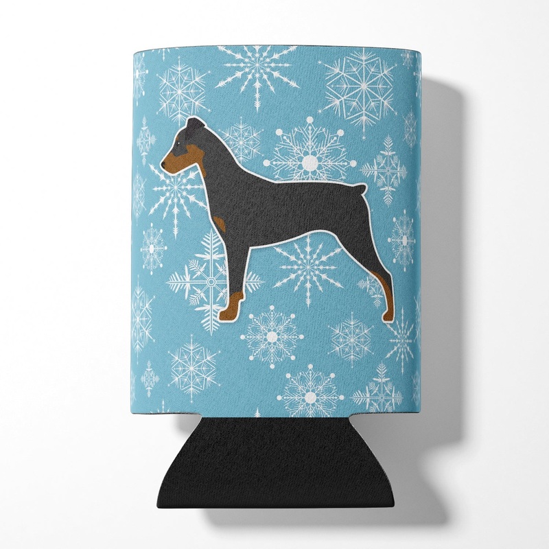 Winter Snowflake German Pinscher Can or Bottle Hugger BB3513CC