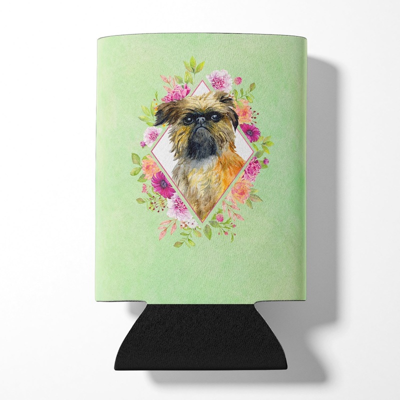 Brussels Griffon Green Flowers Can or Bottle Hugger CK4283CC