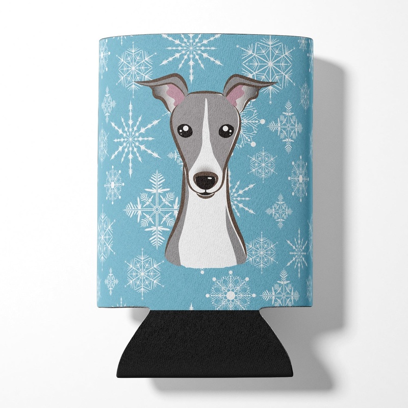 Snowflake Italian Greyhound Can or Bottle Hugger BB1670CC