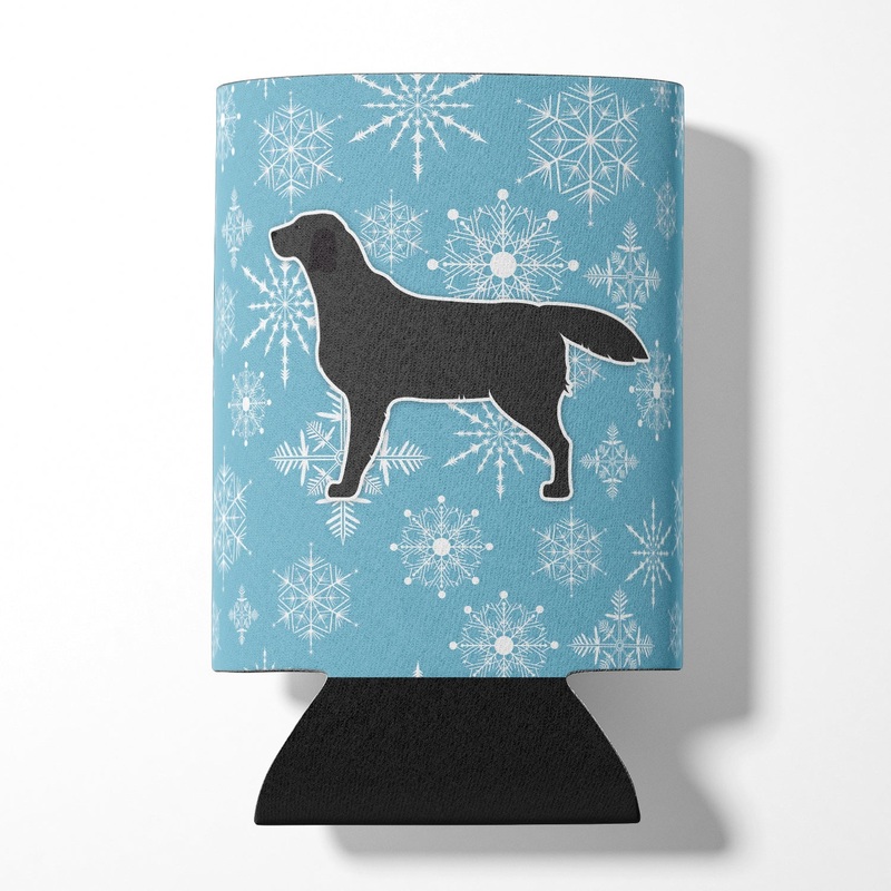 Winter Snowflake Black Labrador Retriever Can or Bottle Hugger BB3508CC