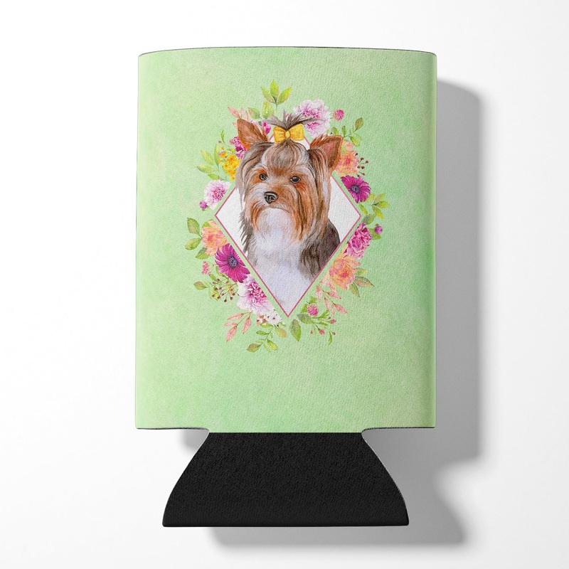 Yorkshire Terrier #1 Green Flowers Can or Bottle Hugger CK4354CC