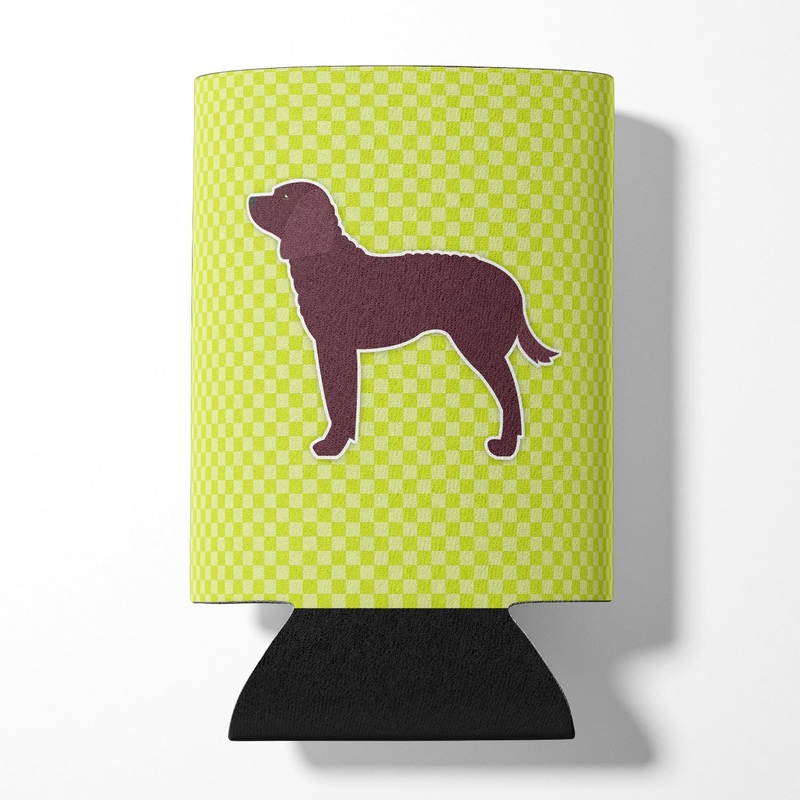 American Water Spaniel Checkerboard Green Can or Bottle Hugger BB3801CC