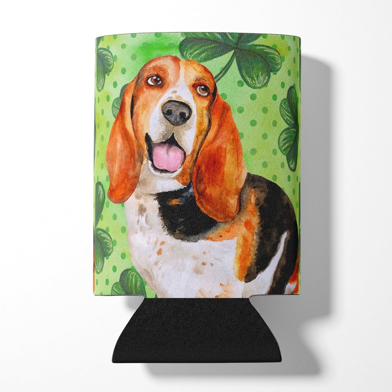 Basset Hound St Patrick's Can or Bottle Hugger BB9878CC