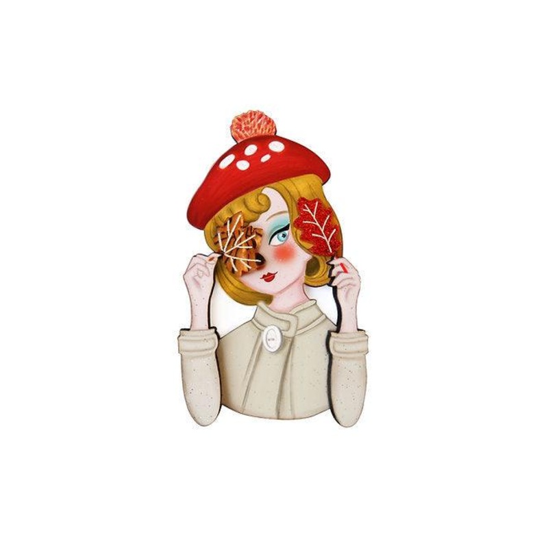 Autumn girl brooch by Laliblue