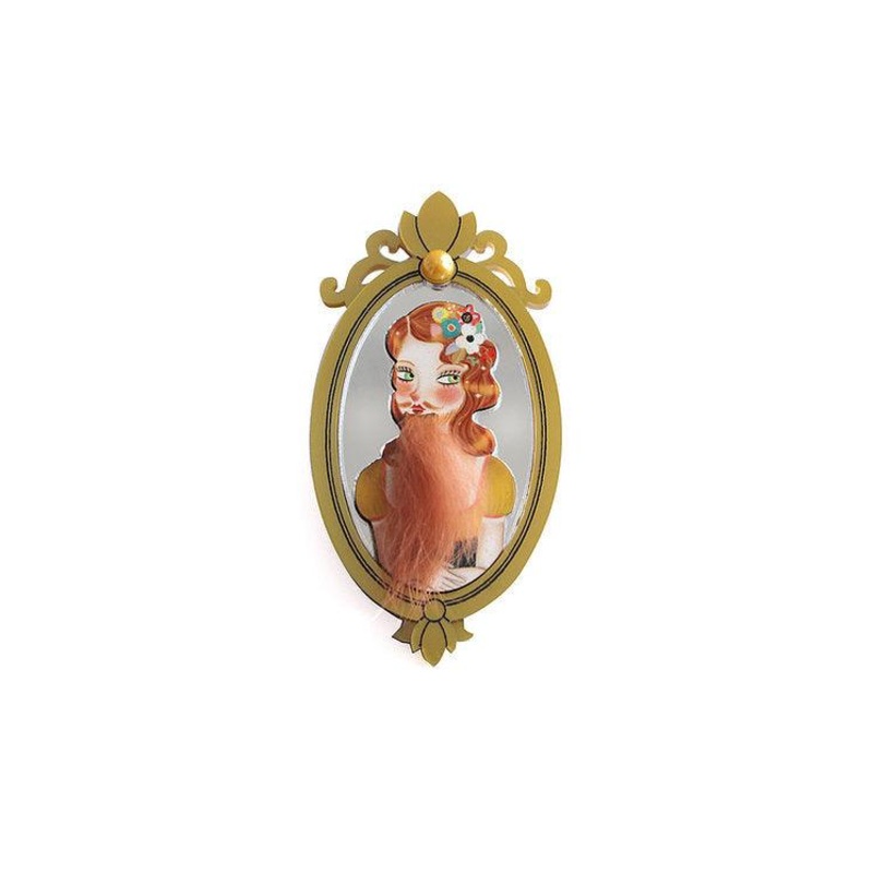 Bearded Woman Halloween Brooch by Laliblue