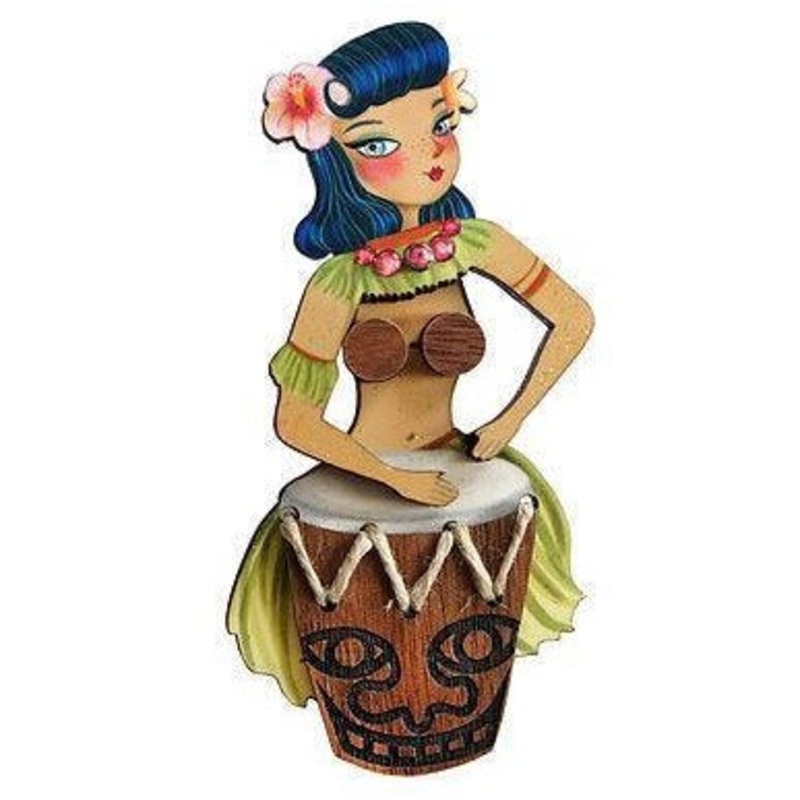 Drummer Girl Brooch by Laliblue
