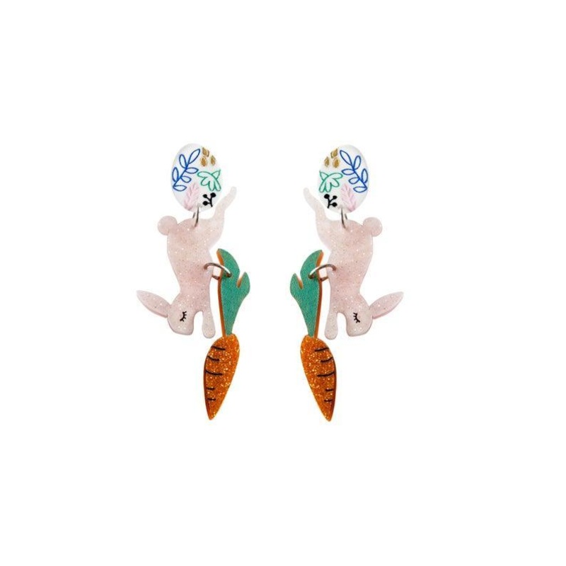 Easter Bunny Earrings with Carrot and Egg by Laliblue
