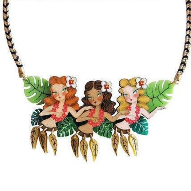 Hula Girls Necklace by Laliblue