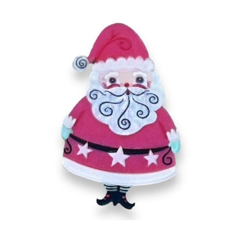 Jolly Old Elf PINK Brooch Johanna Parker x Lipstick & Chrome
