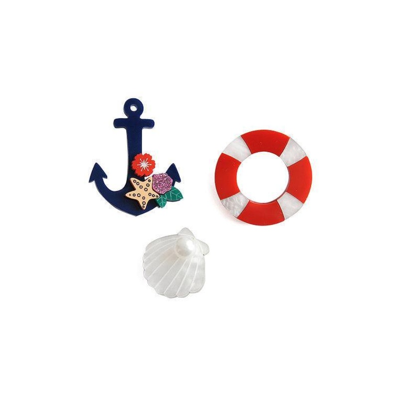 Set of 3 Nautical Brooches by Laliblue