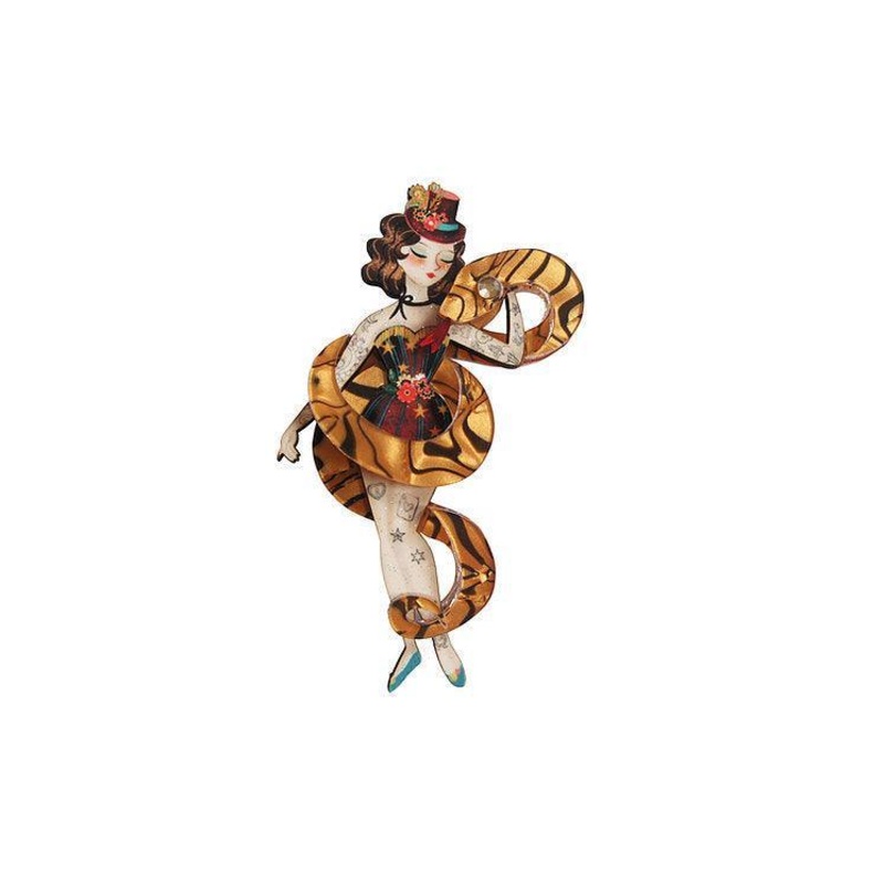 Snake Charmer Halloween Brooch by Laliblue
