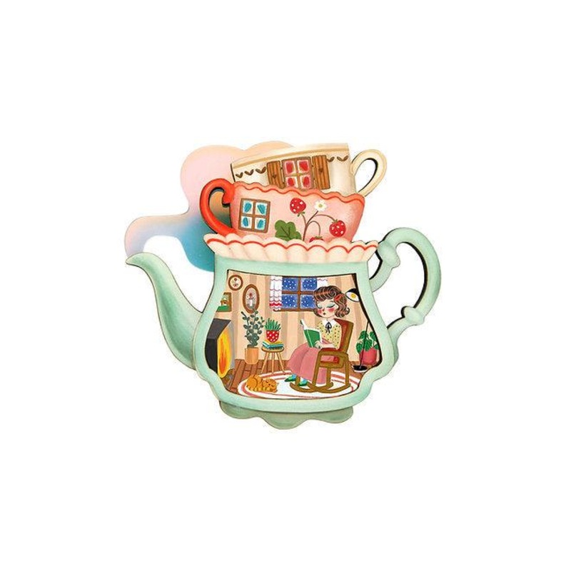 Teapot House Brooch by Laliblue
