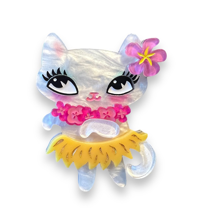 Tiki Hula Kitty Brooch by Miss Fluff x Lipstick & Chrome