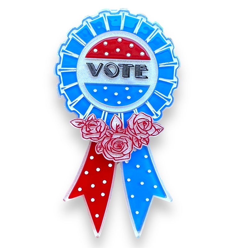 Use Your VOTE Brooch by PolyPaige x Lipstick & Chrome