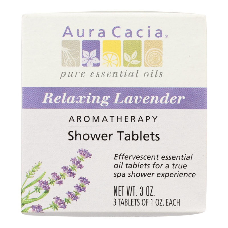 Aura Cacia Relaxing Lavender Aromatherapy Shower Tablets (Pack of 3)