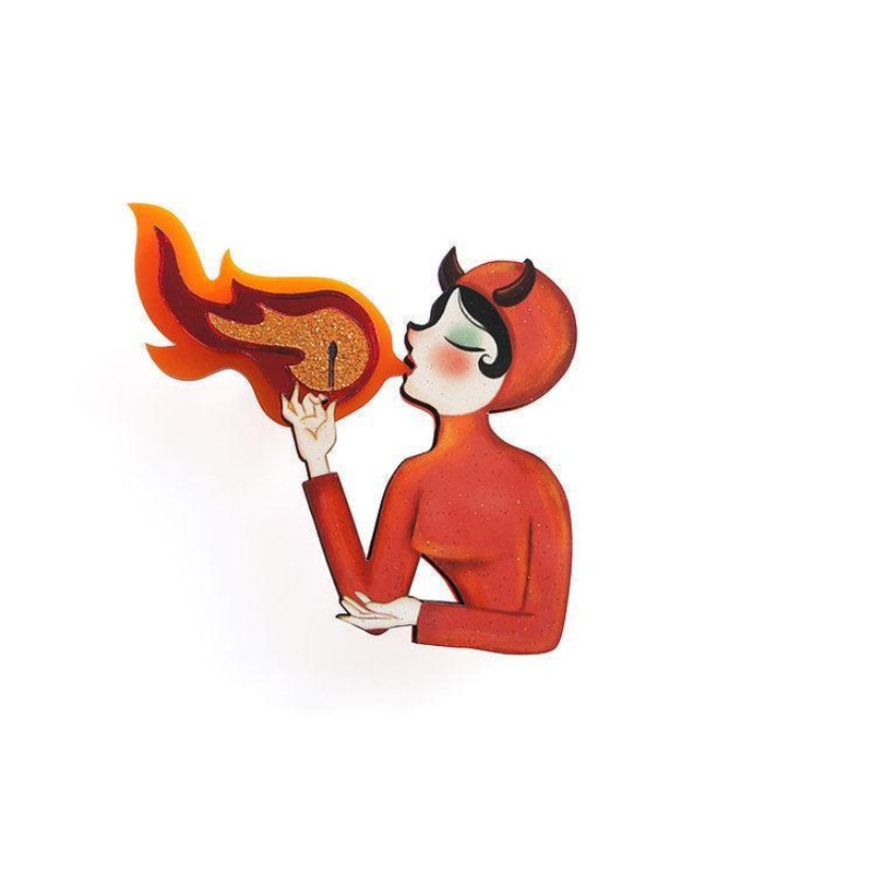 Fire Breather Halloween Brooch by Laliblue