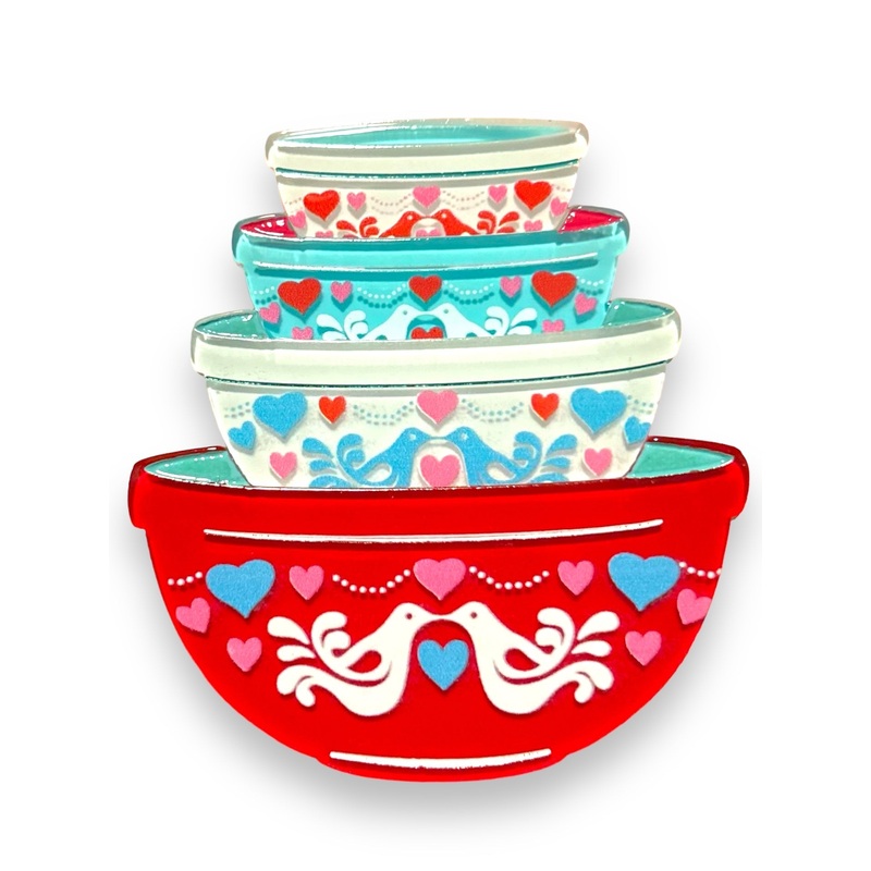 Lovebirds Nesting Bowls Brooch by Lipstick & Chrome