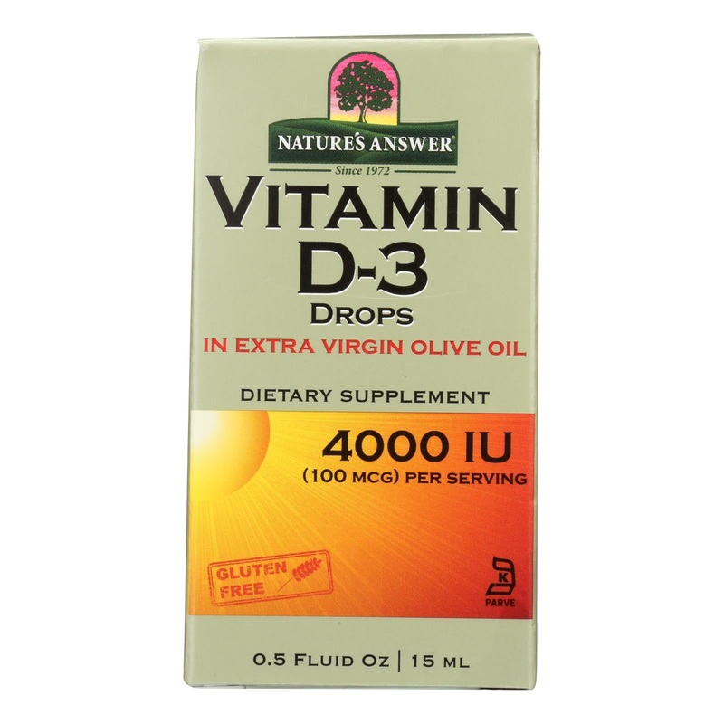Nature's Answer Vitamin D3 Drops - High Potency Immune Support - 4000 IU Liquid Drops - 0.5 Fl Oz
