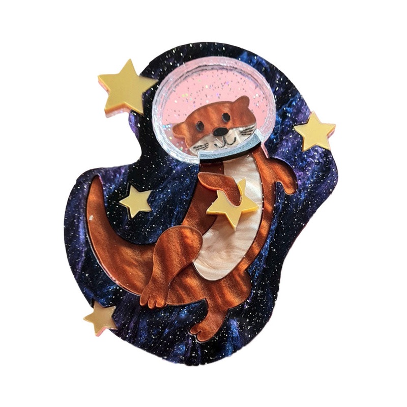 Otter Space Brooch by Cherryloco
