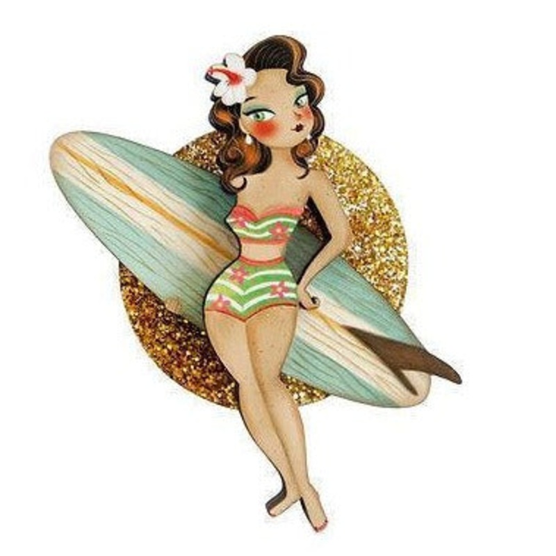 Surfer Girl Brooch by Laliblue