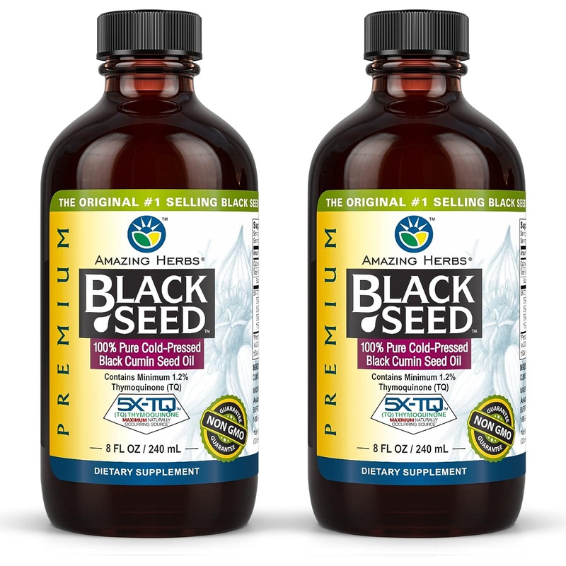 Amazing Herbs Premium Black Seed Oil, 8 Fl Oz (Pack of 2)