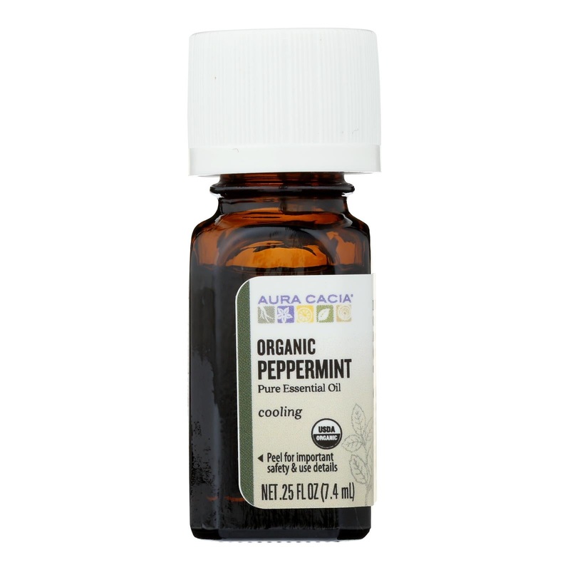 Aura Cacia Organic Peppermint Essential Oil, .25 Oz.