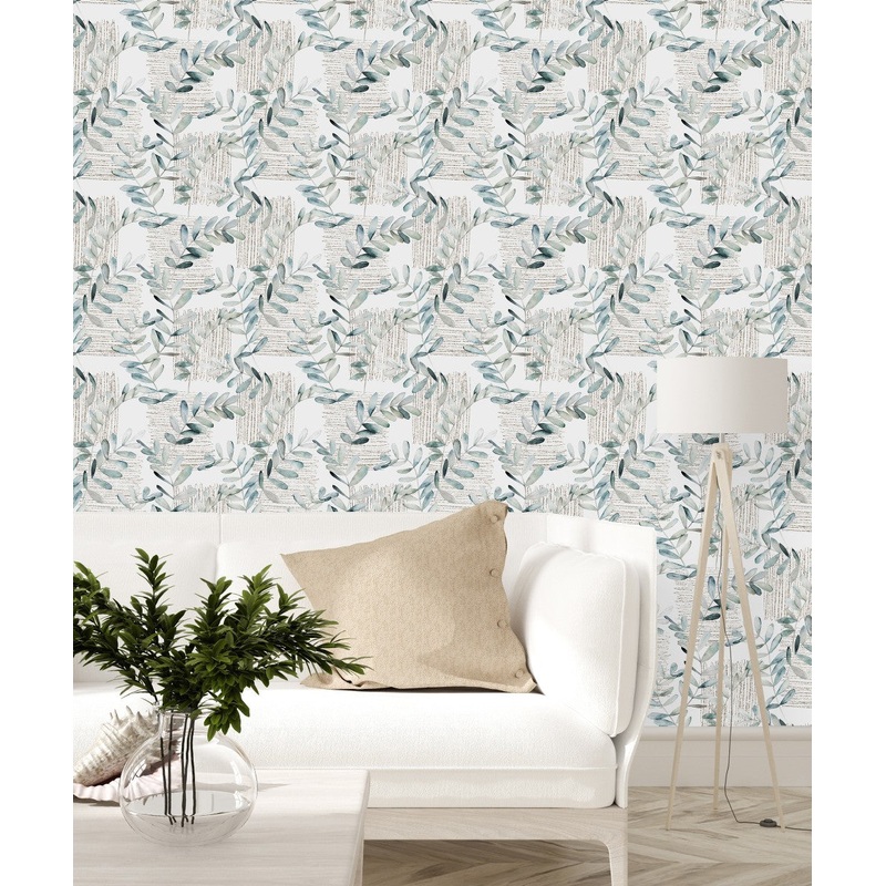 Contemporary Watercolor Leaves Wallpaper Tasteful