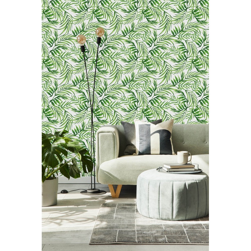 Fashionable Green Leaves Wallpaper Smart High-Quality