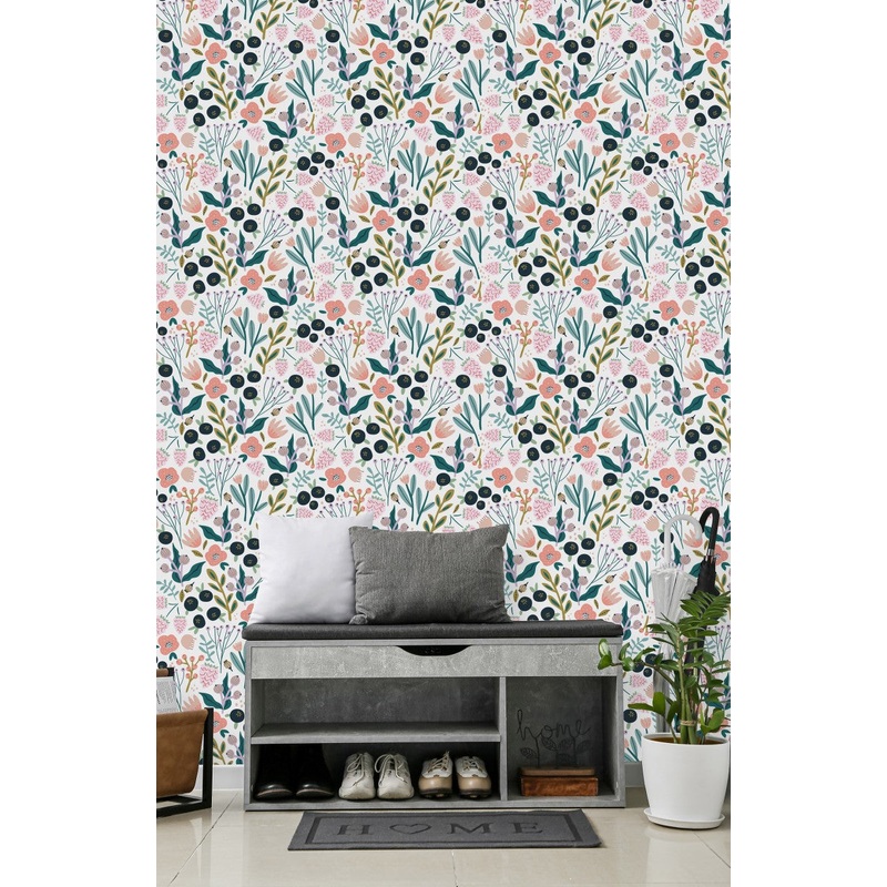 Multicolored Berries and Leaves Wallpaper