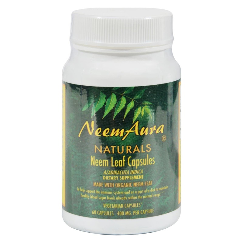 Neem Aura Organic Neem Leaf Capsules (60 Vegetarian Capsules)