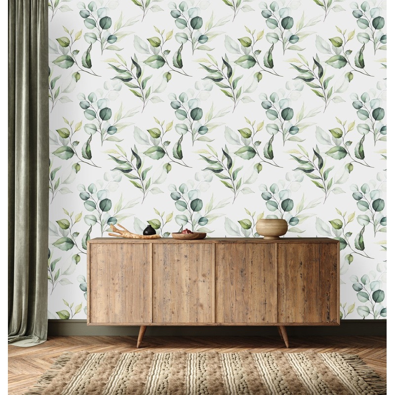 Voguish Watercolor Leaves Wallpaper Vogue