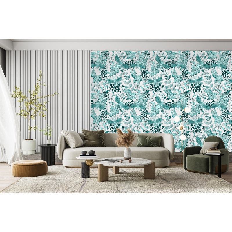 Contemporary Berries Pattern Wallpaper Tasteful
