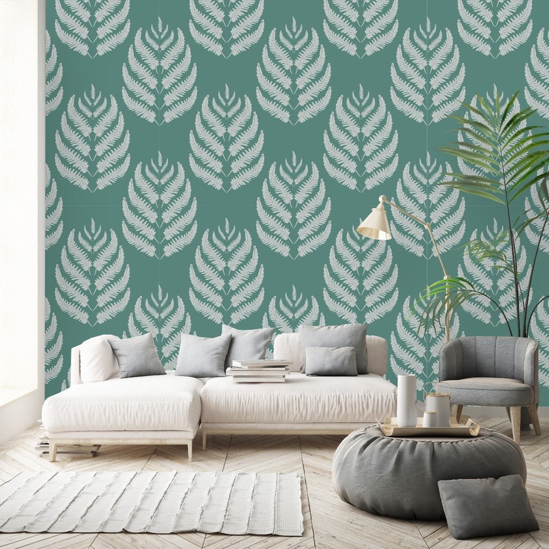 Contemporary Fern Leaves Wallpaper Fashionable