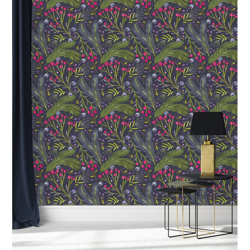 Dark Wallpaper with Berries