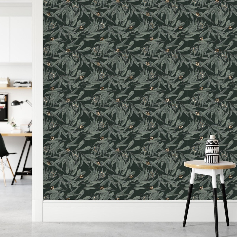 Dark Wallpaper with Buds on Trees