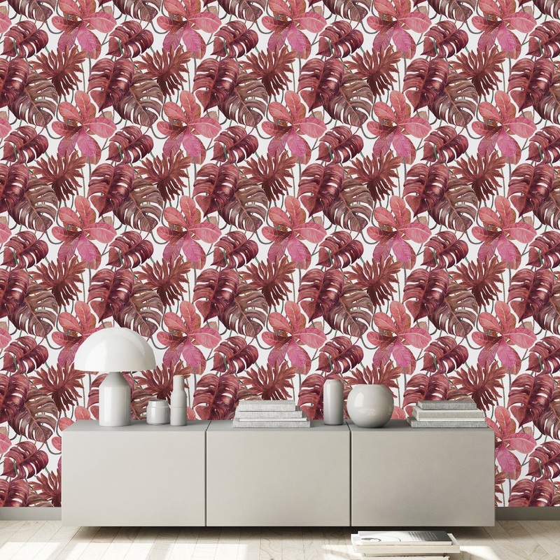 Elegant Red Leaves Wallpaper Fashionable