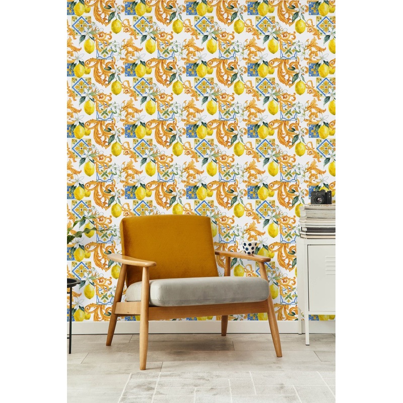 Lemons on White Background Wallpaper