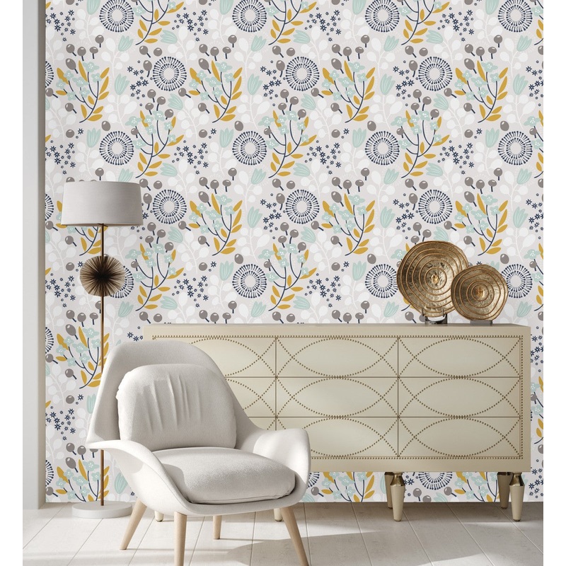Light Color Wallpaper with Herbs